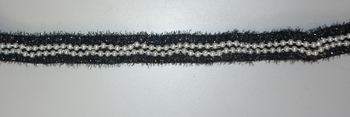 Zierbande mit Perle 20mm (25 yard), Schwarz